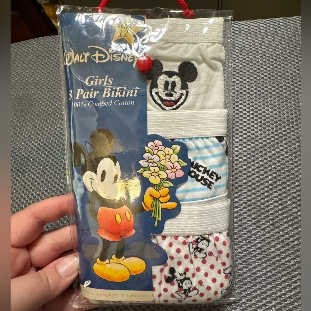 Y2K New in Pack Walt Disney World Kids Underwear Size 12 Mickey Mouse